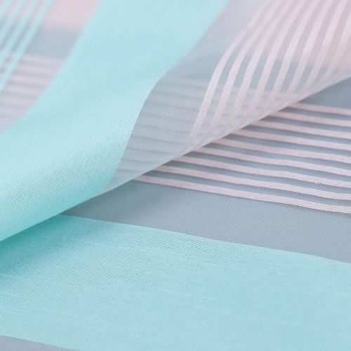 Green And Pink Striped Yarn Dyed Fabric